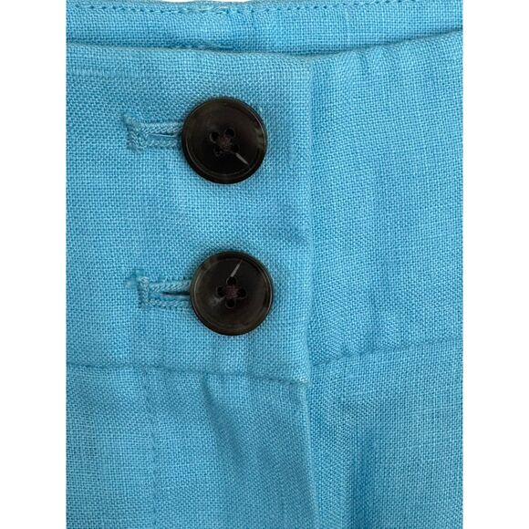 Talbots Pleated Linen Shorts Blue Size 8 - Picture 4 of 6